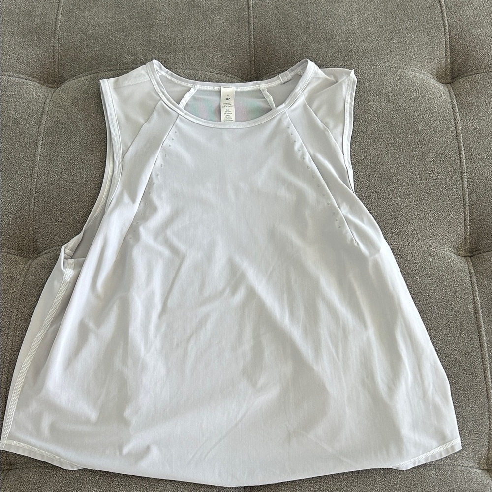 lululemon athletica White Scoop Neck Athletic Tank